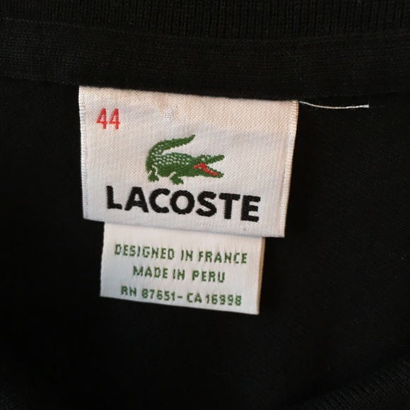Lacoste Black Short Sleeve Size 12 - Picture 4 of 8